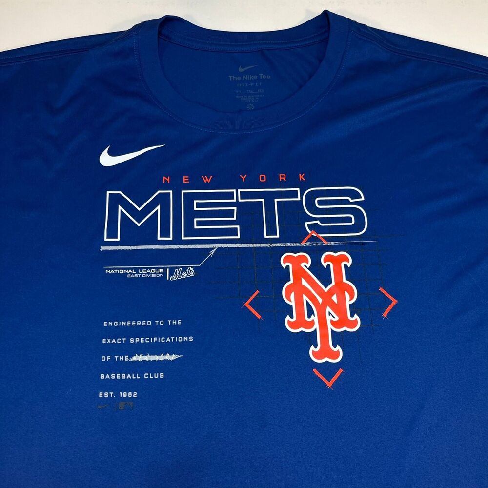 NEW YORK METS MLB Baseball Nike Dri Fit TEE T Shirt Sz Mens XXL